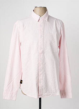 Chemise manches longues coupe droite rose DAYTONA homme