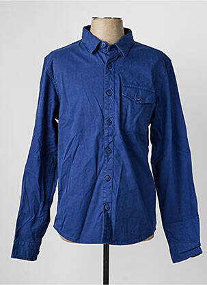 Chemise manches longues poignets boutonnés bleu DAYTONA homme
