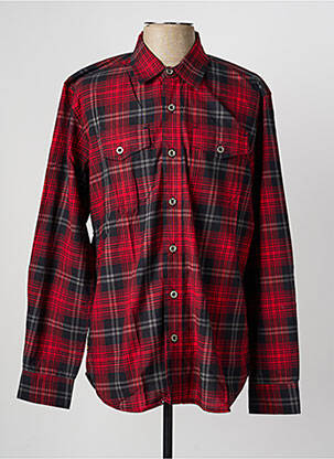 Chemise manches longues coupe droite rouge DAYTONA homme
