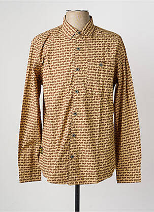 Chemise manches longues imprimé fantaisie beige DAYTONA homme