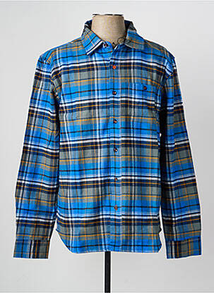 Chemise manches longues coupe droite bleu DAYTONA homme