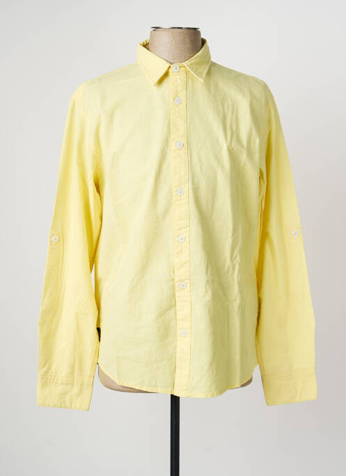 Chemise manches longues coupe droite jaune DAYTONA homme