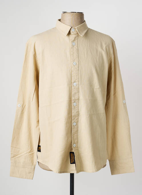 Chemise manches longues coupe droite beige DAYTONA homme