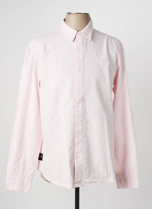 Chemise manches longues coupe droite rose DAYTONA homme