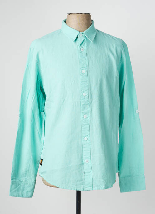 Chemise manches longues coupe droite vert DAYTONA homme