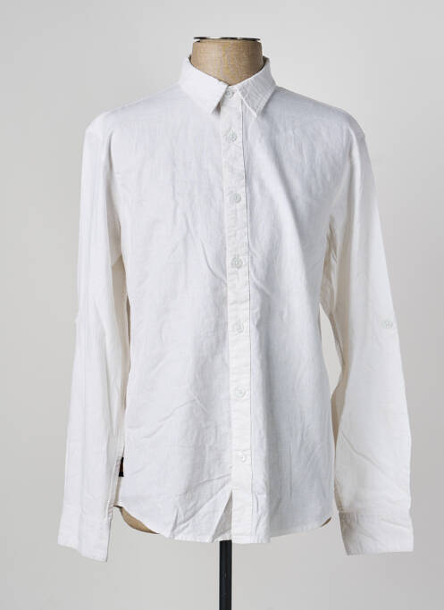 Chemise manches longues coupe droite blanc DAYTONA homme