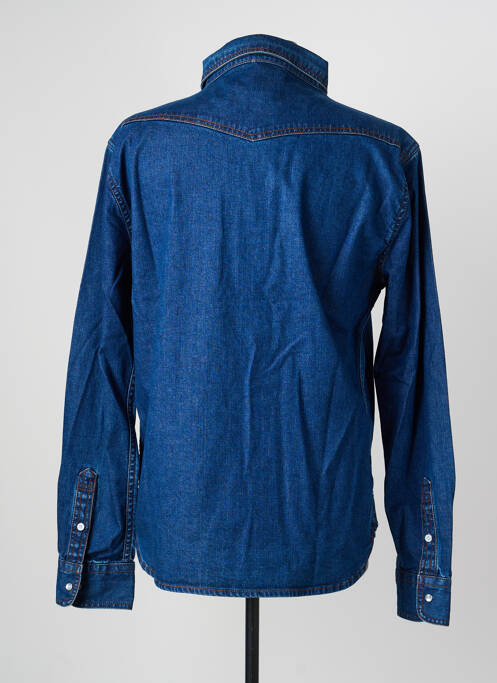Chemise manches longues poches poitrine bleu DAYTONA homme