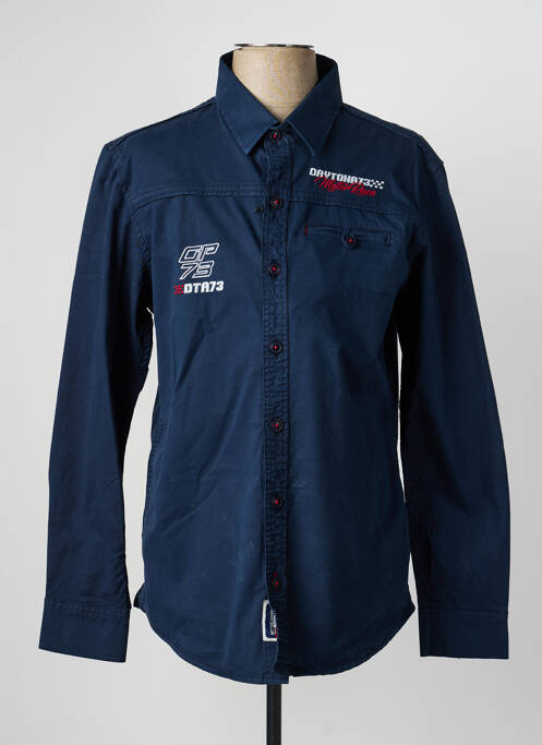 Chemise manches longues manches longues bleu DAYTONA homme