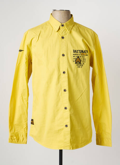 Chemise manches longues coupe cintrée jaune DAYTONA homme