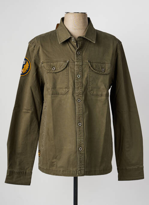 Veste casual fermeture boutonnée sur le devant vert DAYTONA homme