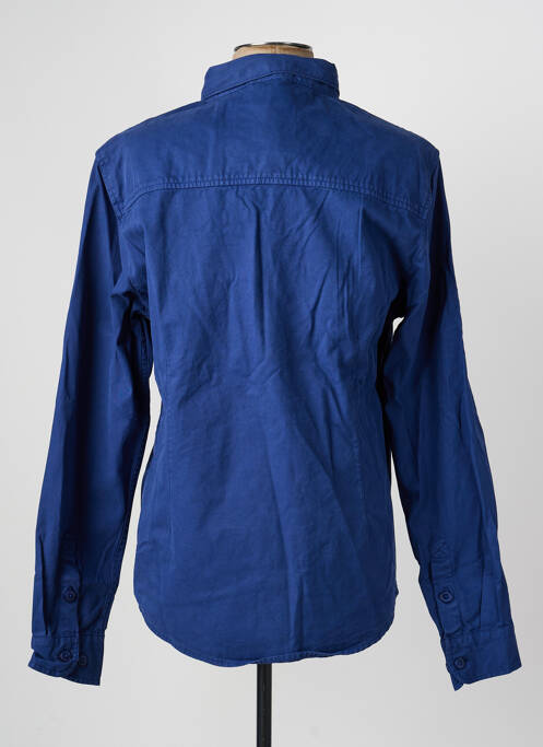 Chemise manches longues poignets boutonnés bleu DAYTONA homme
