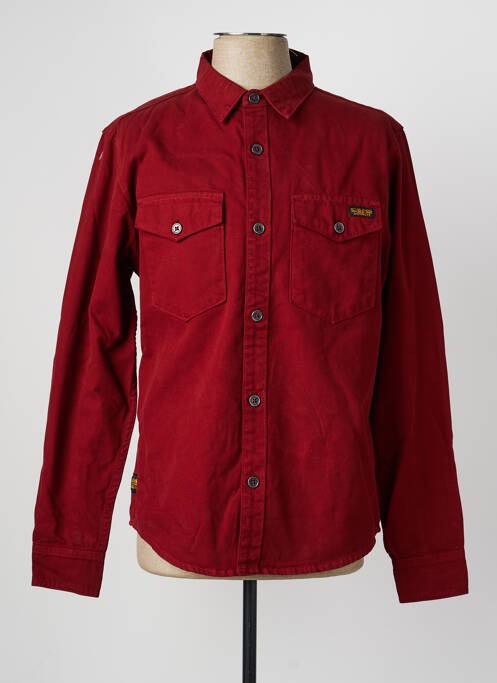 Chemise manches longues poignets boutonnés rouge DAYTONA homme