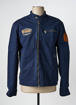 Veste casual coupe droite bleu DAYTONA homme
