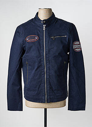 Veste casual coupe droite bleu DAYTONA homme