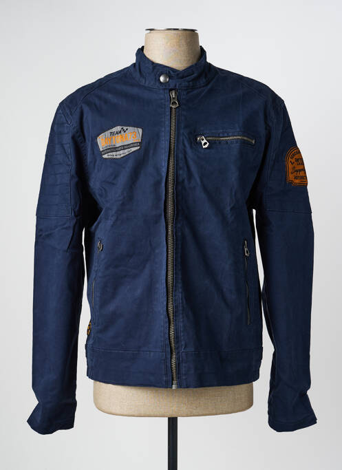 Veste casual coupe droite bleu DAYTONA homme