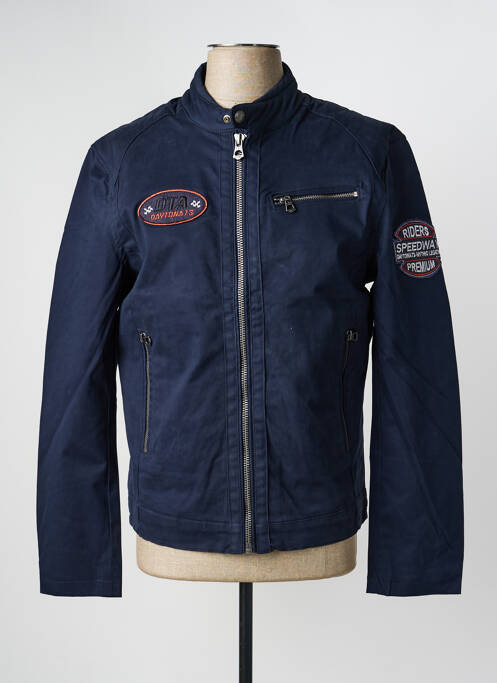 Veste casual coupe droite bleu DAYTONA homme