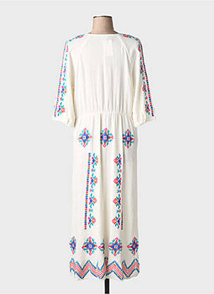 Robe longue tissage crêpe manches 3/4 beige C'EST BEAU LA VIE femme