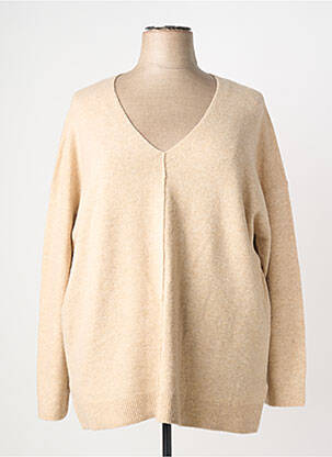 Pull tissage chiné manches longues beige ESPRIT femme