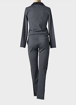 Combi-pantalon fermeture boutonnée sur le devant manches longues gris HBT femme