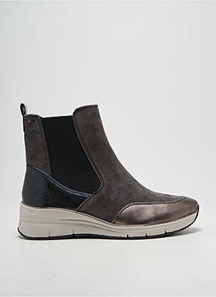 Bottines/boots tissage satiné talon de 4 à 6cm gris TAMARIS femme