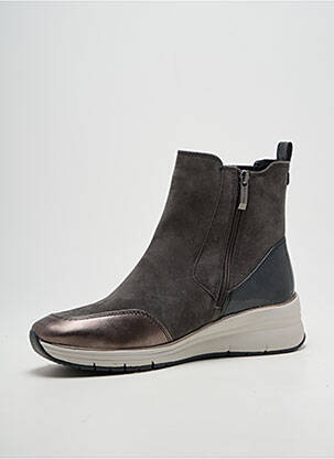 Bottines/boots tissage satiné talon de 4 à 6cm gris TAMARIS femme
