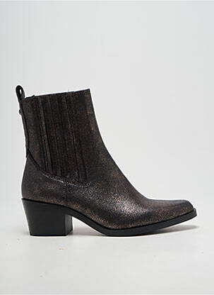 Bottines/boots tissage satiné talon de 4 à 6cm marron TAMARIS femme
