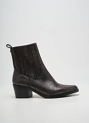 Bottines/boots tissage satiné talon de 4 à 6cm marron TAMARIS femme