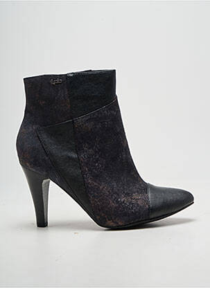 Bottines/boots tissage satiné talon de 7 à 9cm noir LPB femme