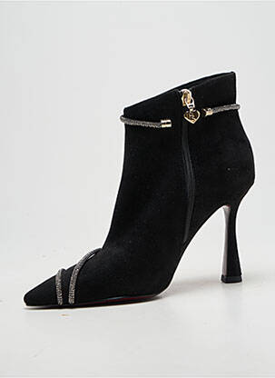 Bottines/boots tissage satiné talon haut de 10cm et plus noir TAMARIS femme