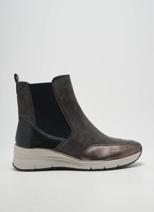 Bottines/boots tissage satiné talon de 4 à 6cm gris TAMARIS femme
