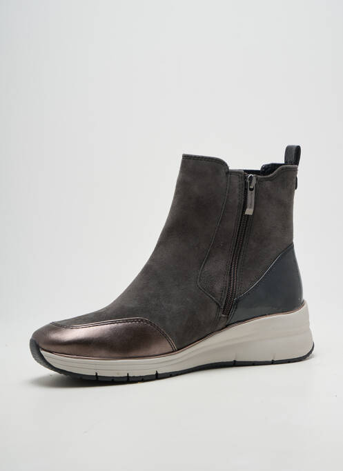 Bottines/boots tissage satiné talon de 4 à 6cm gris TAMARIS femme