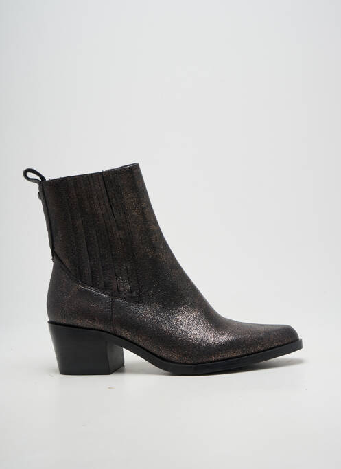 Bottines/boots tissage satiné talon de 4 à 6cm marron TAMARIS femme
