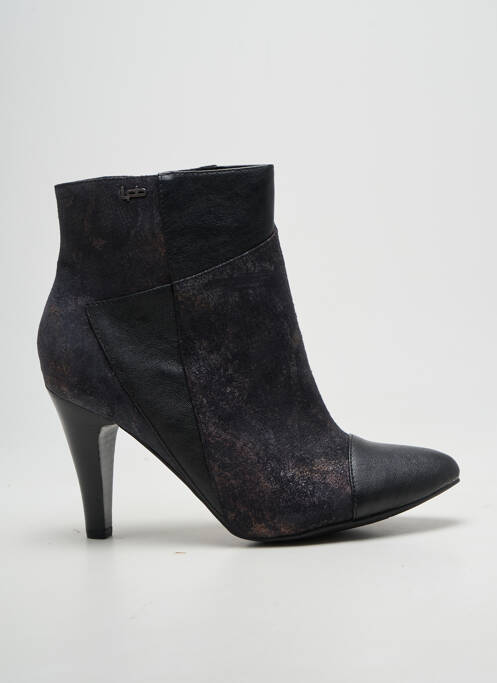 Bottines/boots tissage satiné talon de 7 à 9cm noir LPB femme