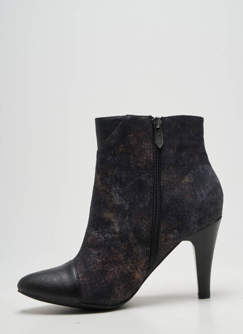 Bottines/boots tissage satiné talon de 7 à 9cm noir LPB femme