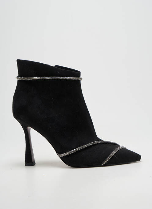 Bottines/boots tissage satiné talon haut de 10cm et plus noir TAMARIS femme