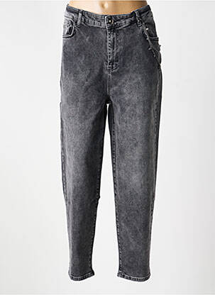 Jeans coupe droite stretch taille normale gris MAT. femme