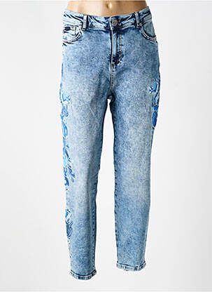 Jean coupe mom poches taille normale bleu MAT. femme