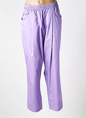Pantalon 7/8 tissage popeline taille normale violet MAT. femme
