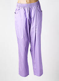 Pantalon 7/8 tissage popeline taille normale violet MAT. femme