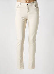 Jeans coupe slim stretch taille normale beige YEST femme