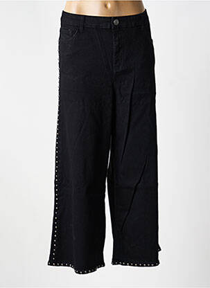 Jeans coupe large stretch taille normale noir MAT. femme