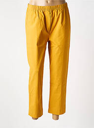 Pantalon 7/8 tissage popeline taille normale jaune OLIVER JUNG femme