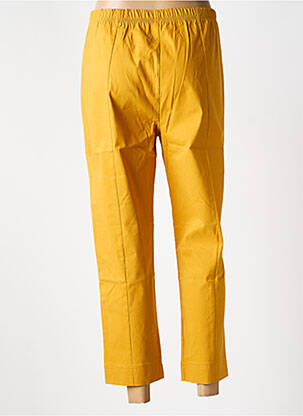 Pantalon 7/8 tissage popeline taille normale jaune OLIVER JUNG femme