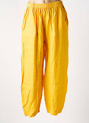 Pantalon droit taille haute taille haute jaune OLIVER JUNG femme