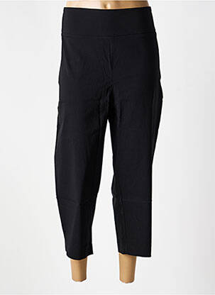 Pantalon 7/8 tissage popeline taille normale noir YESTA femme