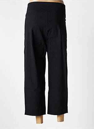 Pantalon 7/8 tissage popeline taille normale noir YESTA femme