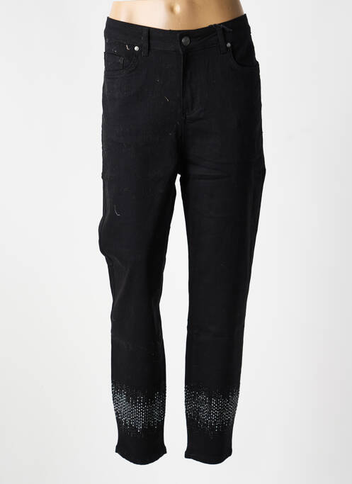 Jeans coupe slim stretch taille normale noir MAT. femme