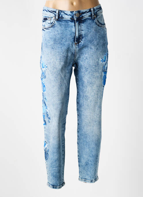 Jean coupe mom poches taille normale bleu MAT. femme