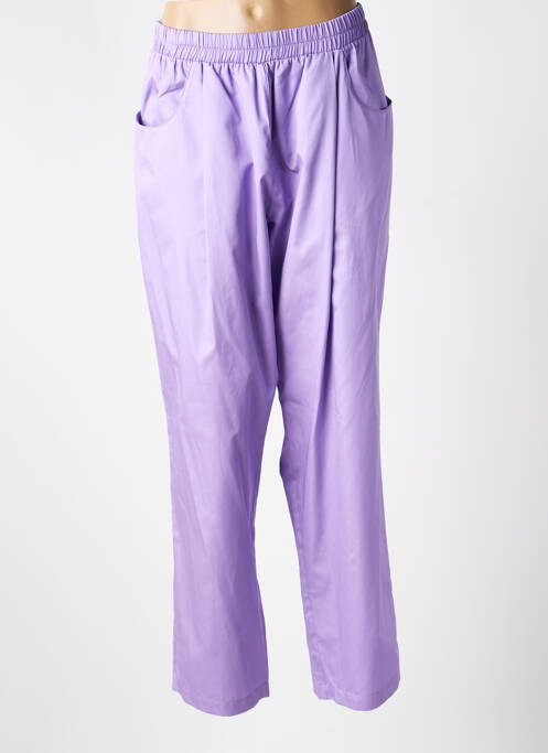 Pantalon 7/8 taille élastique taille normale violet MAT. femme