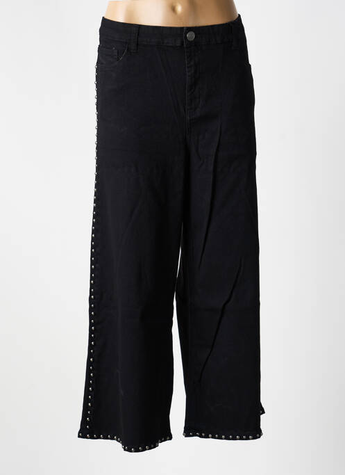 Jeans coupe large stretch taille normale noir MAT. femme